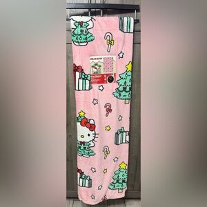 New Hello Kitty In Christmas Tree Dress Holiday Pink 60" x 90" Throw Blanket
